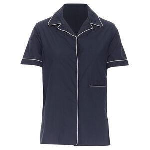 Jil Sander cotton cuban shirt notch collar pipe short sleeves